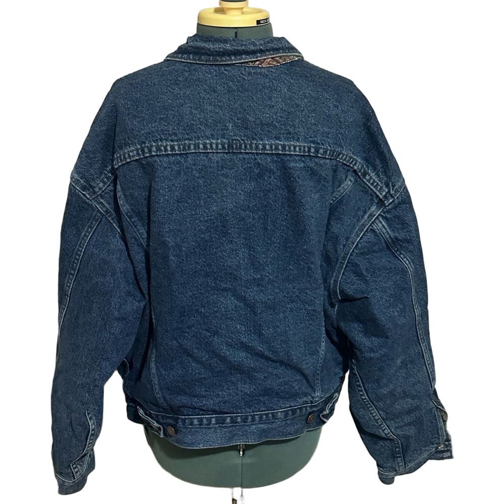 Vintage 1990s Levi’s Denim Trucker Jacket Aztec Southwestern Large - Picture 3 of 12